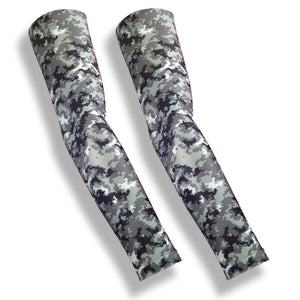 Grey Digital Camo Basketball Compression Sleeves