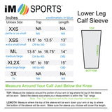 iM Sports GAZELLE Pink Calf Leg Compression Sleeves SIZE CHART