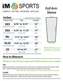 size chart for full arm running sleeves