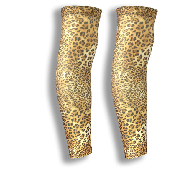 leopard pattern leg cycling sleeves