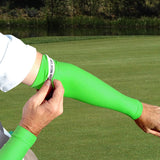 LONG DRIVER Neon Green Golf Arm Compression Sleeves