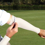 white arm cooling sleeves for golf