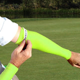 LONG DRIVER Neon Yellow Arm Cooling Sleeves for Golf