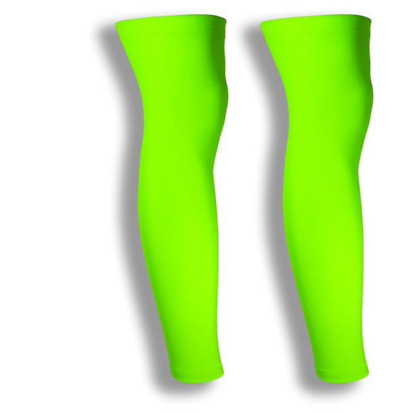 iM Sports CIRCUIT Neon Green Cycling Leg Sleeves