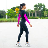 pink running compression sleeves for women