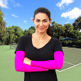 pink arm compression sleeves for tennis