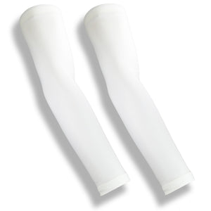 CROSSOVER White Basketball Arm Compression Sleeves