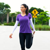 womens white arm sleeves for running