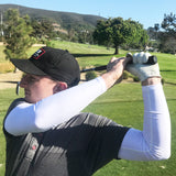 white full arm uv cooling sleeves for golfers